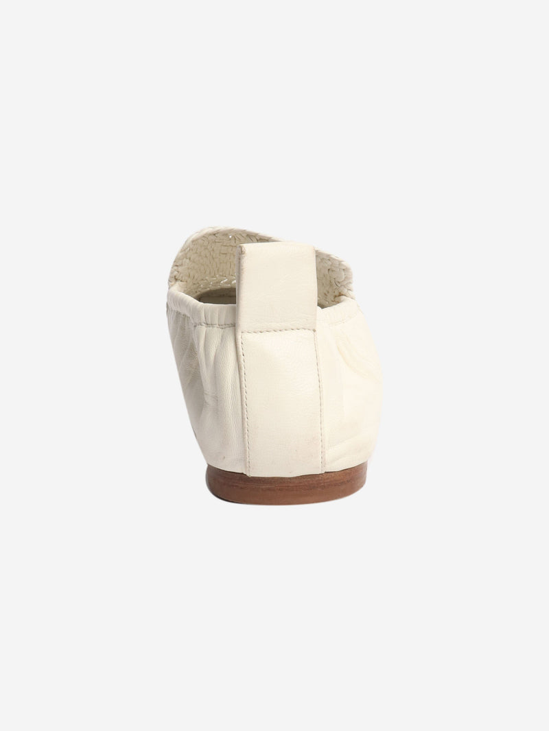 White woven leather flat shoes - size EU 37.5 Flat Shoes Celine 
