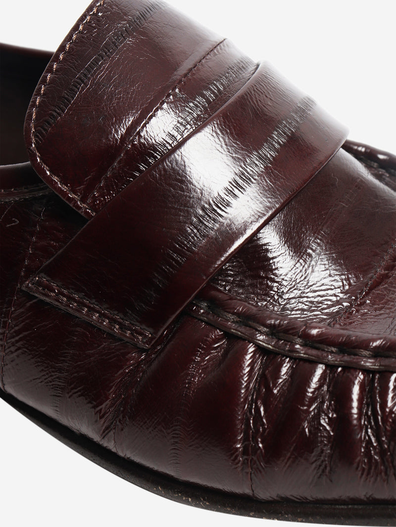 Burgundy eel soft loafers - size EU 40 Shoes The Row 