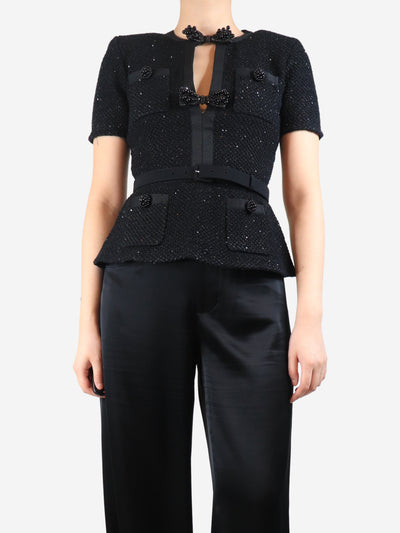 Black sequin knit top - size S Tops self-portrait 