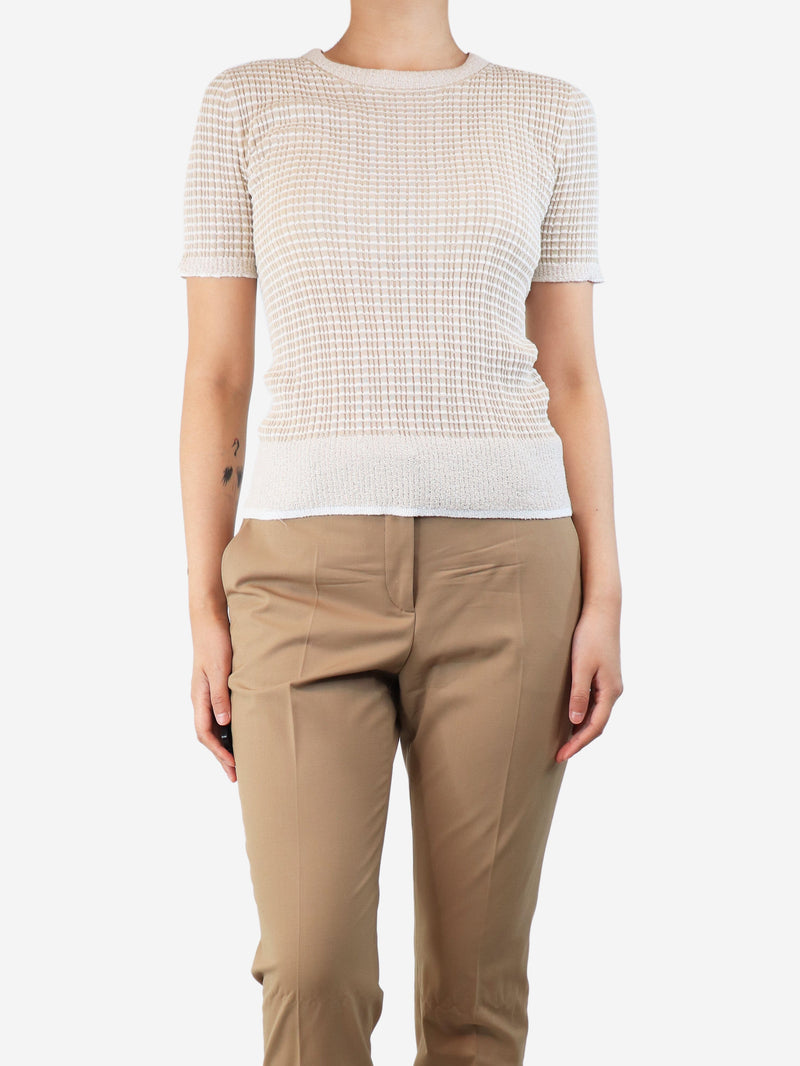 Beige striped rib knit top - size M Tops Rag & Bone 