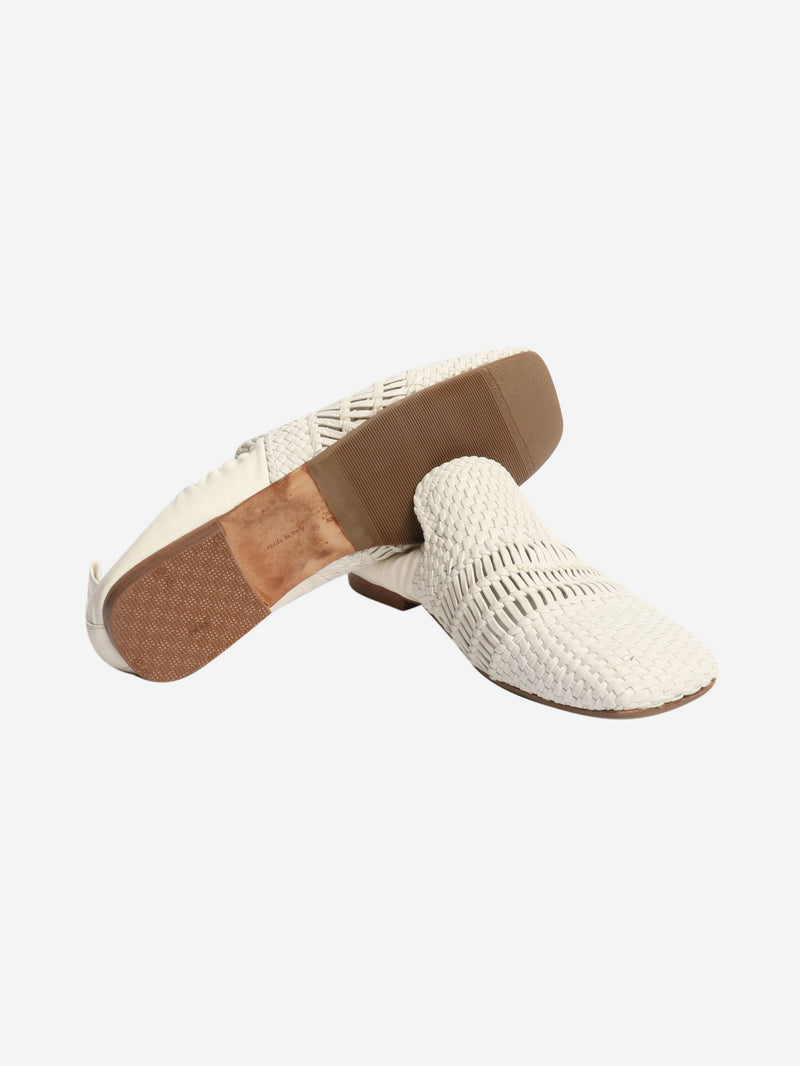 White woven leather flat shoes - size EU 37.5 Flat Shoes Celine 