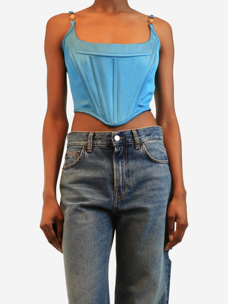 Blue Medusa '95 satin corset top - size UK 8 product image