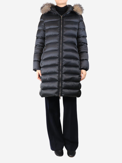 Black hooded puffer coat - size UK 16 Coats & Jackets Moncler 