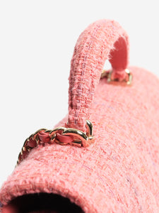 Chanel Pink tweed single flap bag