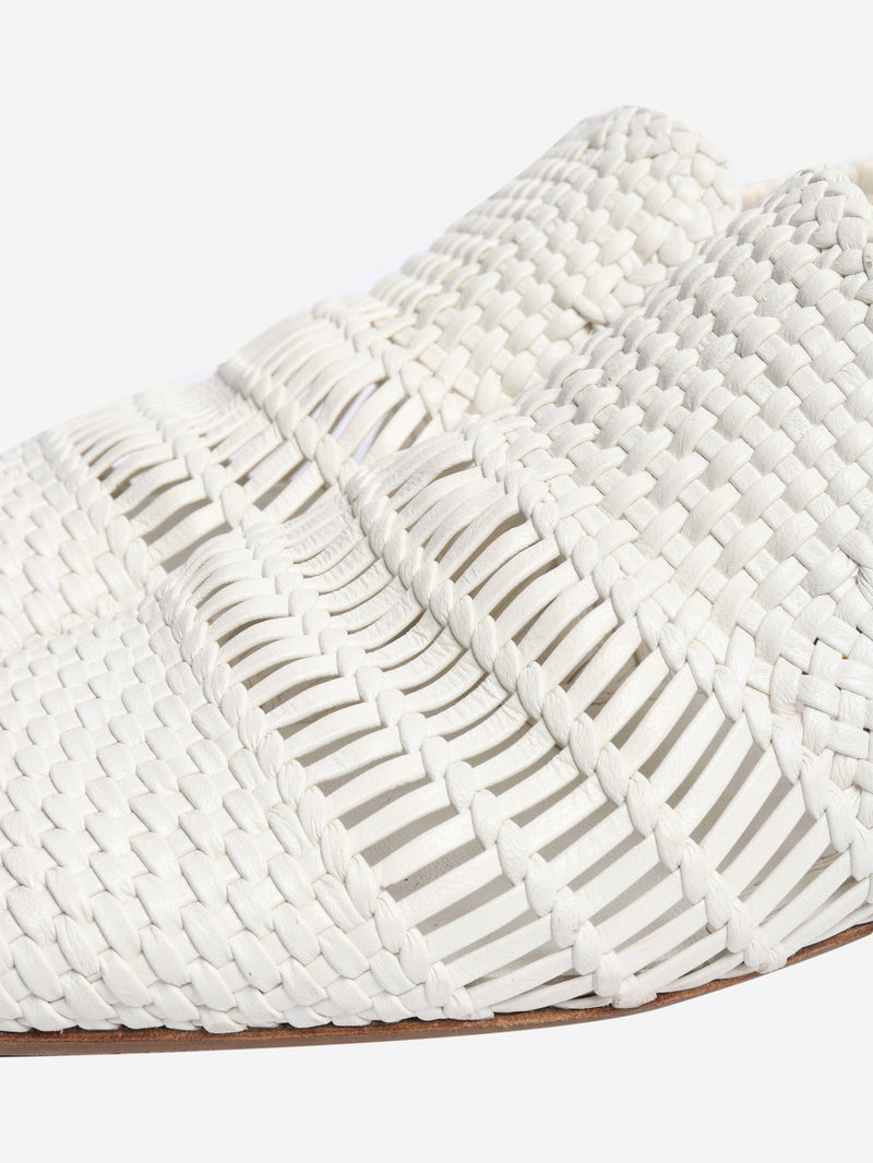 White woven leather flat shoes - size EU 37.5 Flat Shoes Celine 