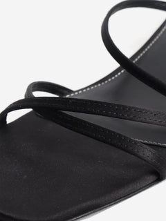 Black satin crossover kitten heel sandals - size EU 40 (UK 7) Heels Toteme 