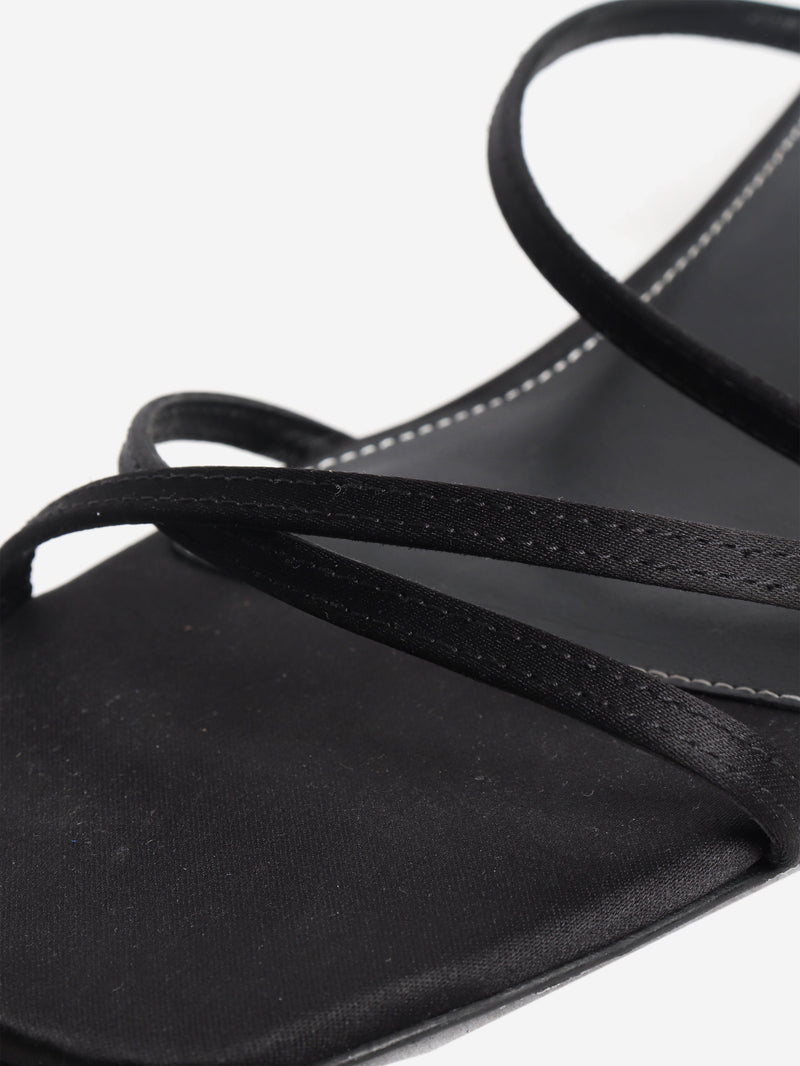 Black satin crossover kitten heel sandals - size EU 40 (UK 7) Heels Toteme 