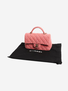 Chanel Pink tweed single flap bag
