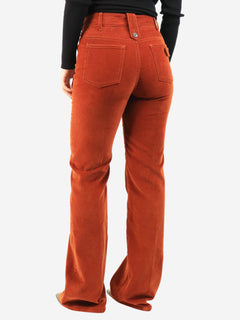 Burnt orange corduroy wide-leg trousers - size UK 8 Trousers Prada 