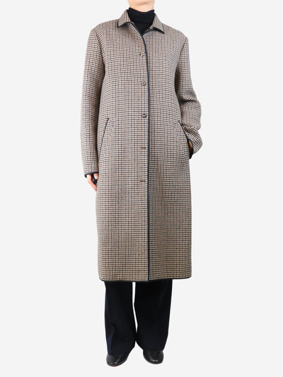 Brown houndstooth coat - size UK 10 Coats & Jackets Nina Ricci 