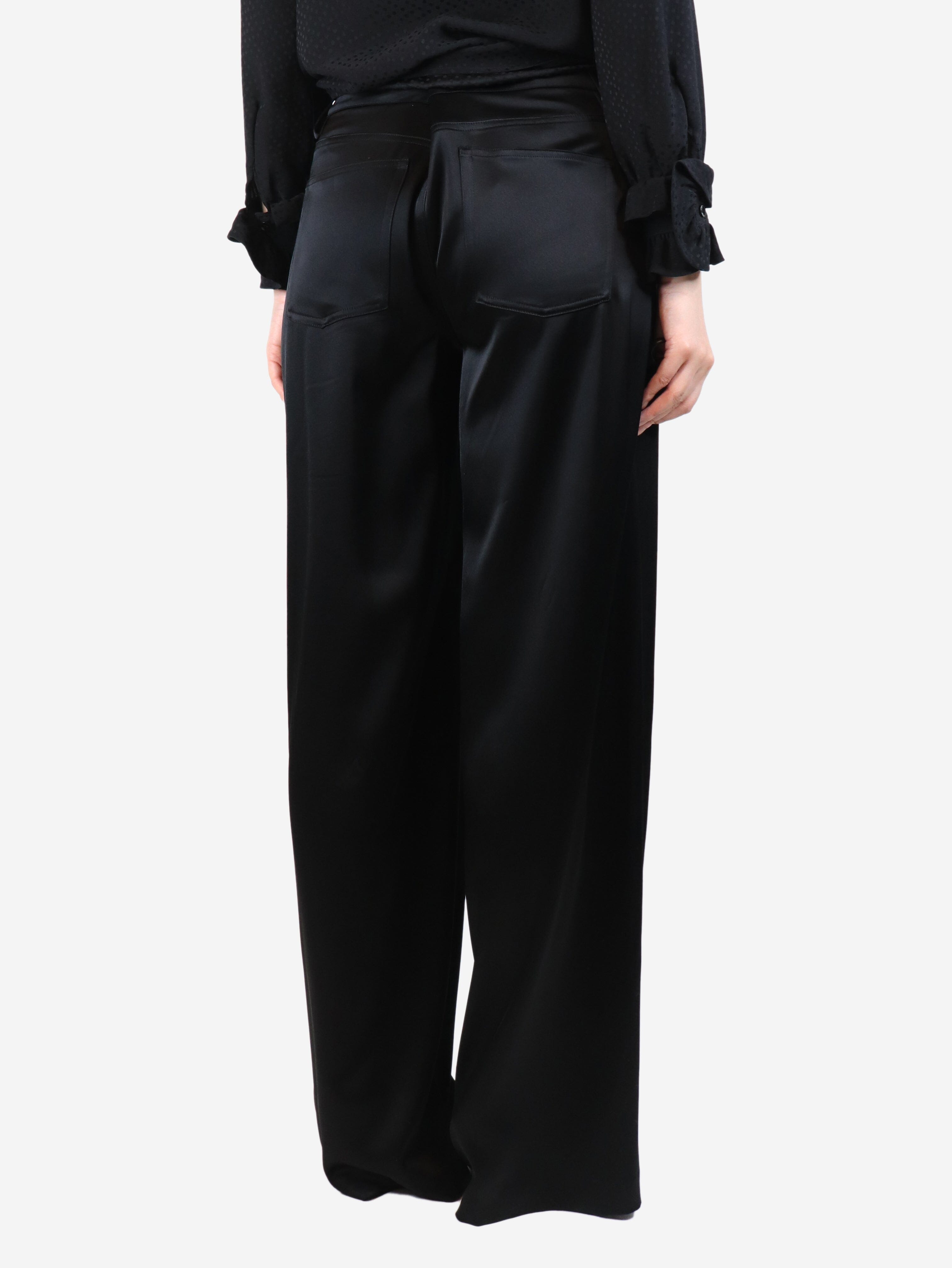 Black satin trousers - size UK 14 Trousers Alice + Olivia 