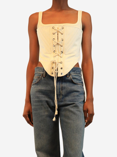Cream corset top - size UK 8 product image