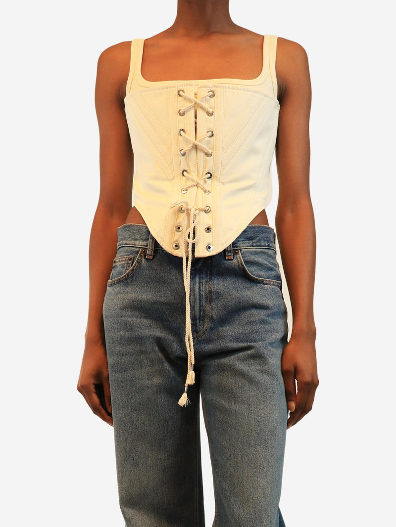 Cream corset top - size UK 8