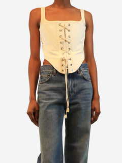 Cream corset top - size UK 8 Tops Dion Lee 