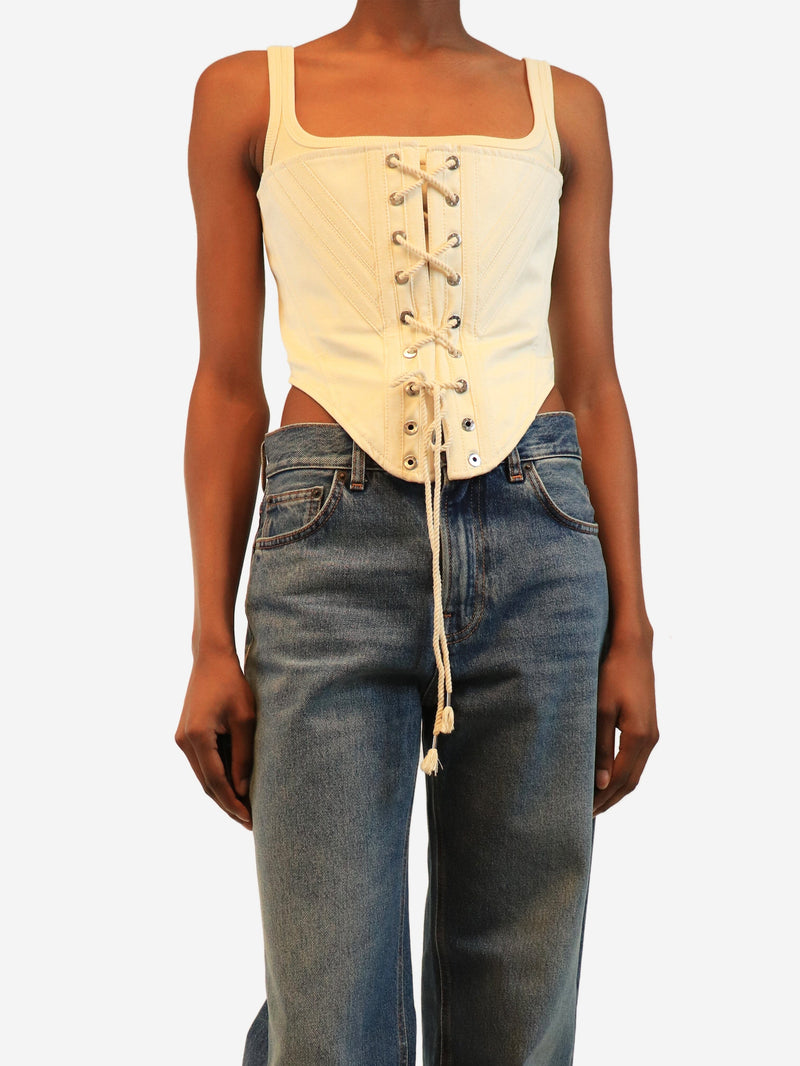Cream corset top - size UK 8 Tops Dion Lee 