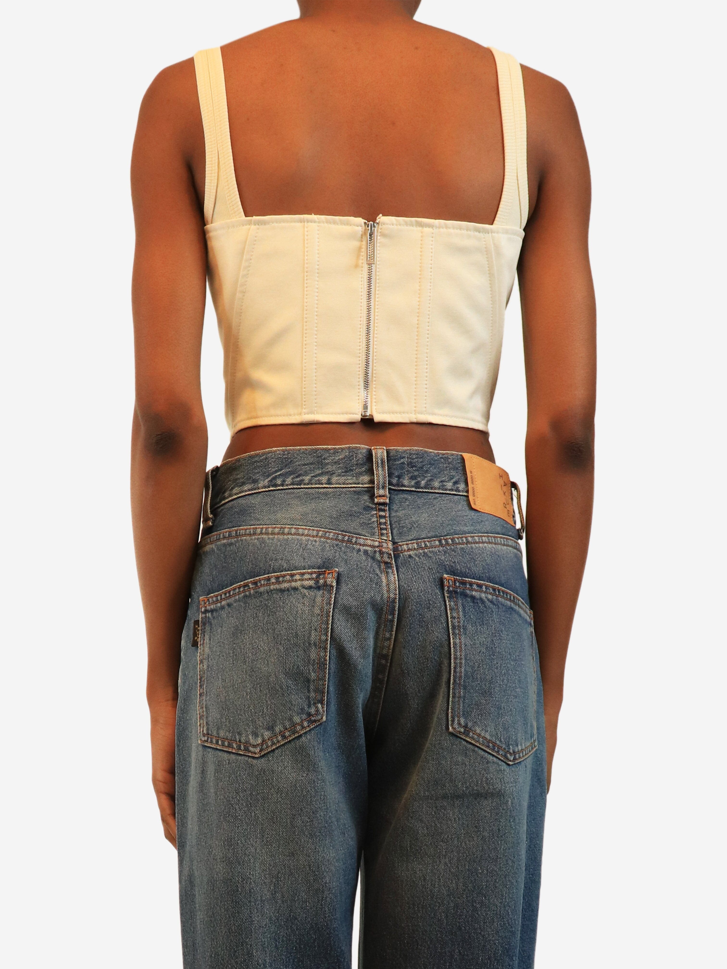 Cream corset top - size UK 8