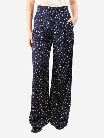 Navy blue pleated trousers - size UK 10 Trousers Chloe 