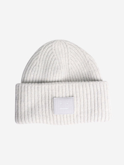 Grey melange large face logo beanie Hats Acne Studios 