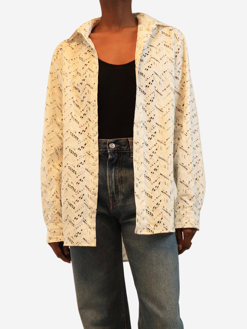 White embroidered shirt - size UK 4 Shirt Missoni 