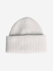 Acne Studios Grey melange large face logo beanie