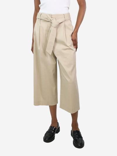 Beige belted pleated culottes - size UK 6 Trousers Max Mara 