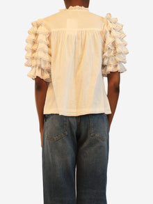 White frill cotton blouse - size XS Tops Penelope Chilvers 