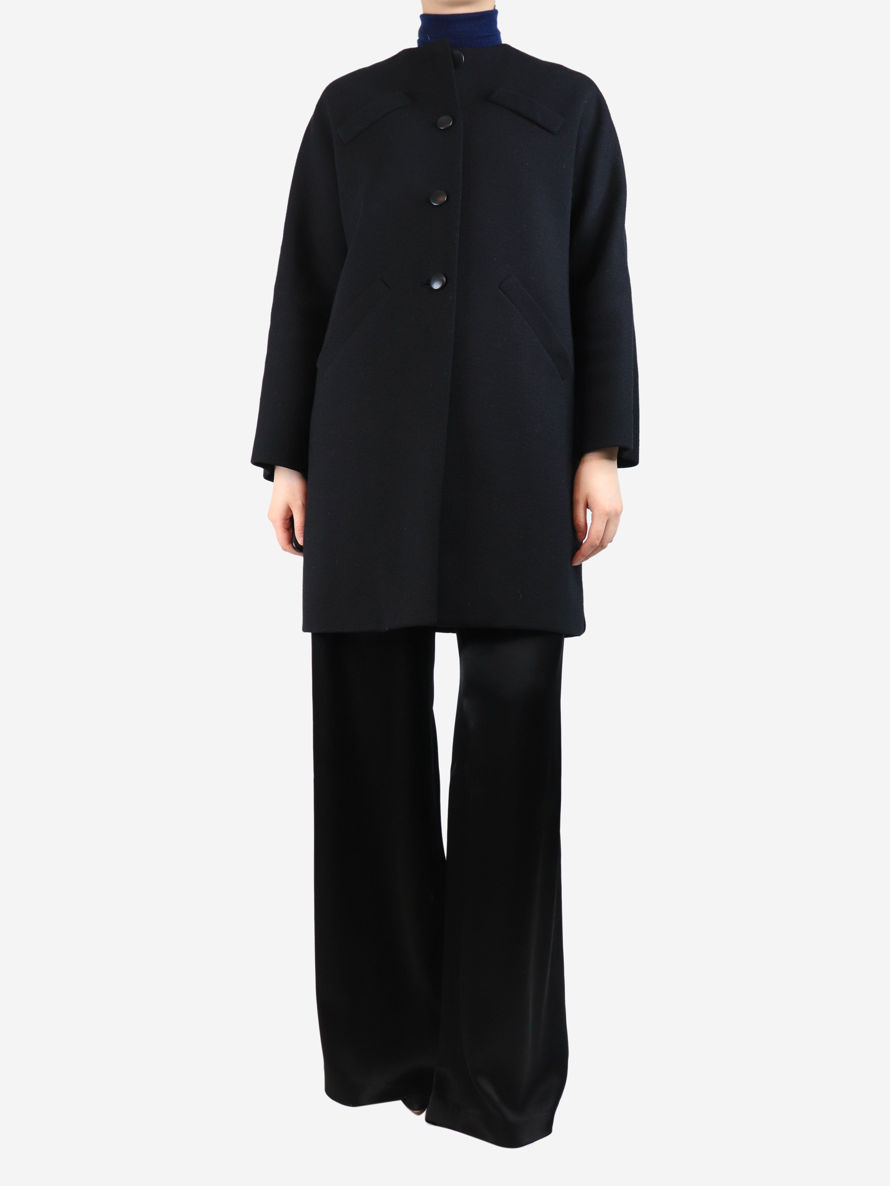 Black wool coat - size UK 8 Coats & Jackets Balenciaga 