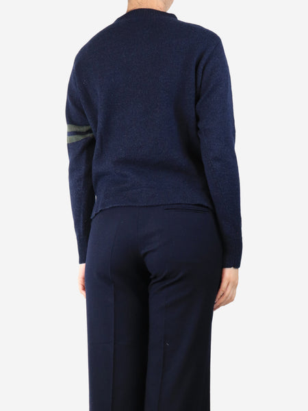 Navy blue mock-neck jumper - size S alternate image