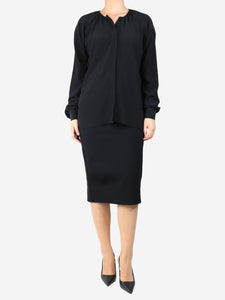 The Row Black stretch midi skirt - size S