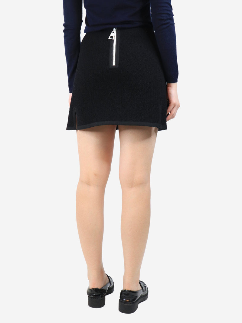 Black textured notch mini skirt - size UK 10 Skirts Louis Vuitton 