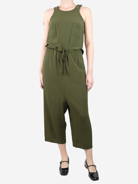 Khaki sleeveless jumpsuit - size UK 4 product image