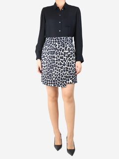 Cream leopard print mini skirt - size S Skirts Parosh 