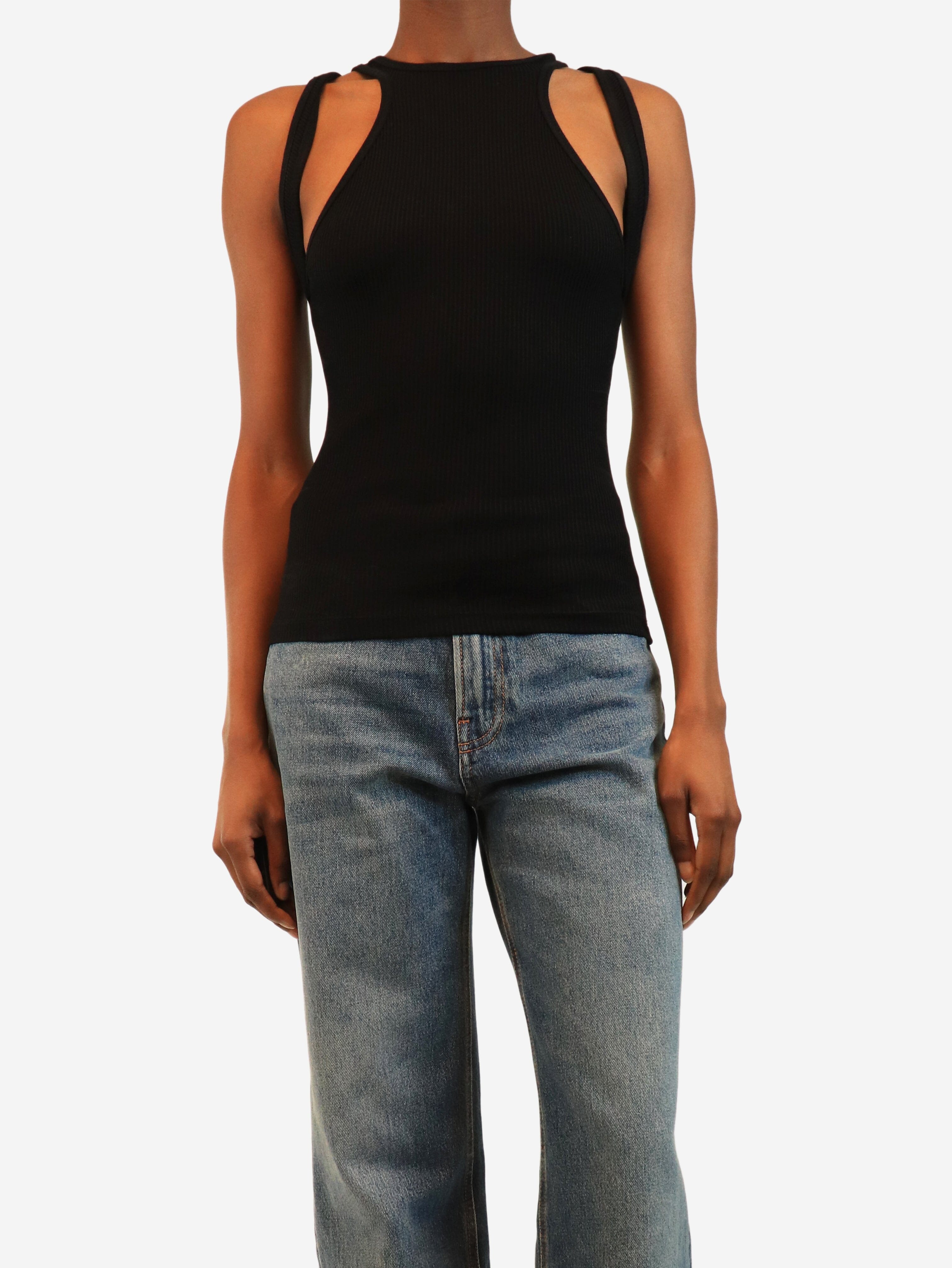 Black shift loop tank top - size S Tops Dion Lee 