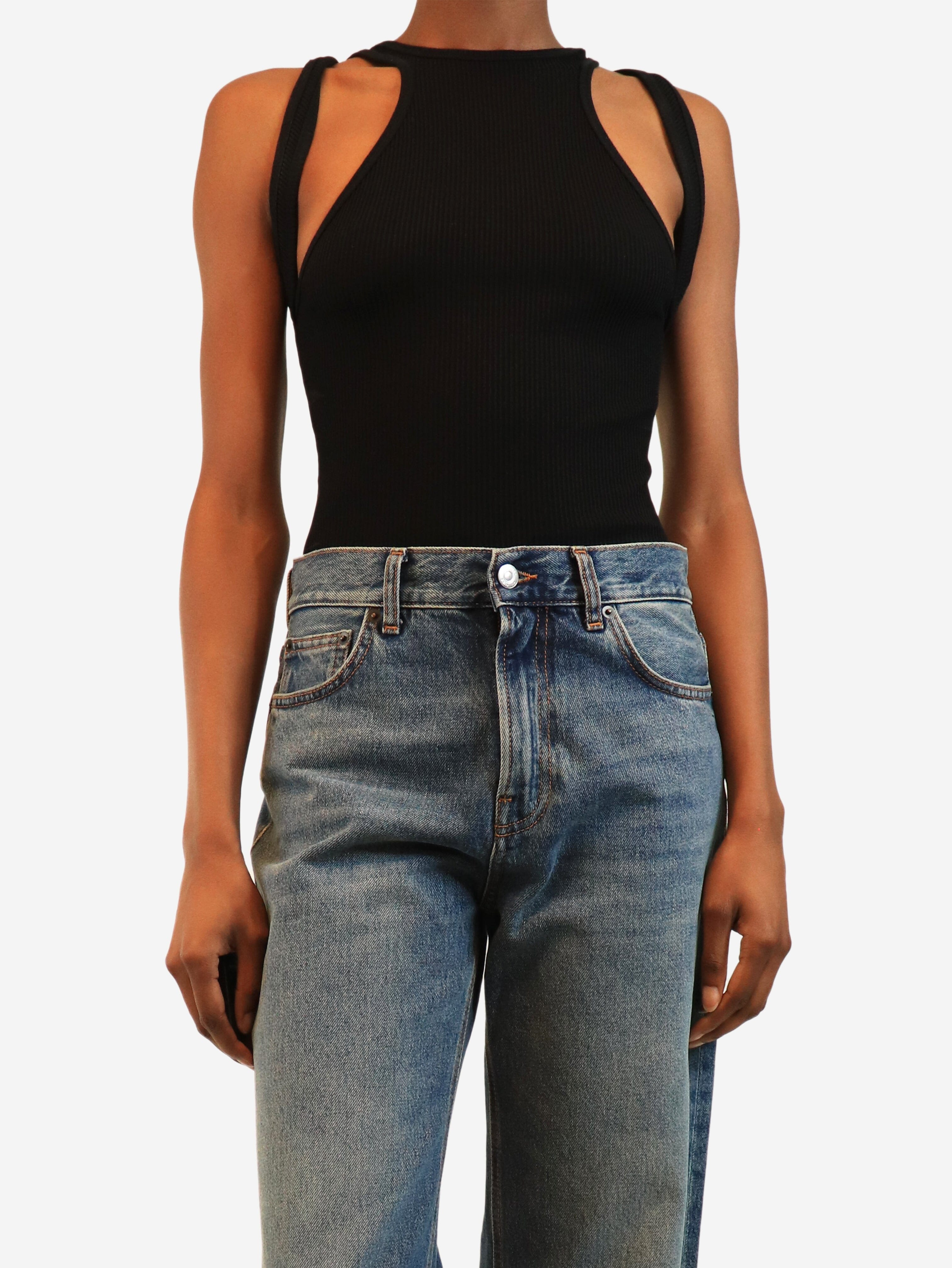 Black shift loop tank top - size S Tops Dion Lee 