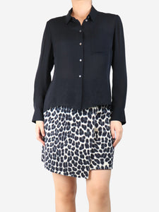 Morgane Le Fay Black silk blouse - size UK 8