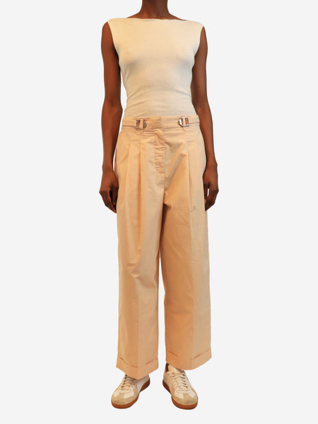 Peach Kyle cropped pleated pants - size UK 8 alternate image