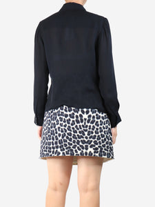 Morgane Le Fay Black silk blouse - size UK 8