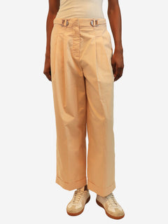 Peach Kyle cropped pleated pants - size UK 8 Trousers Proenza Schouler 