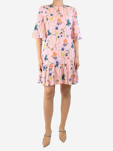 Borgo De Nor Pink floral crepe dress - size UK 10