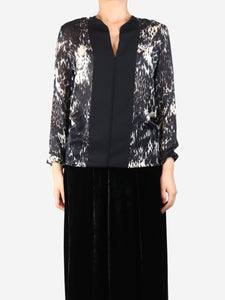 Lanvin Black silk blouse - size UK 8
