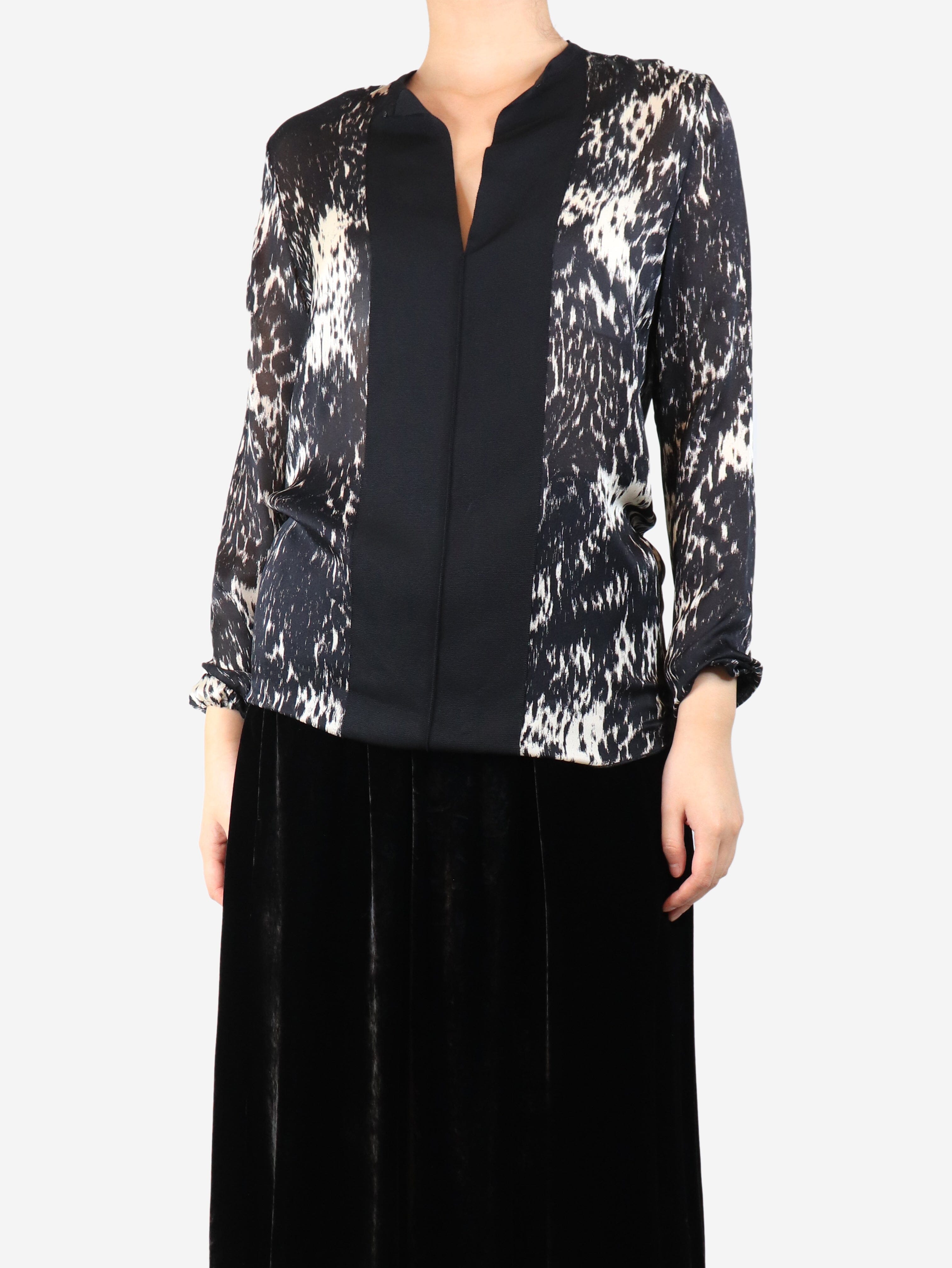 Black silk blouse - size UK 8 Tops Lanvin 