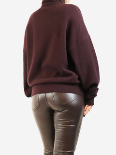 Aubergine cashmere roll-neck sweater Knitwear Extreme Cashmere 