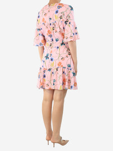 Borgo De Nor Pink floral crepe dress - size UK 10