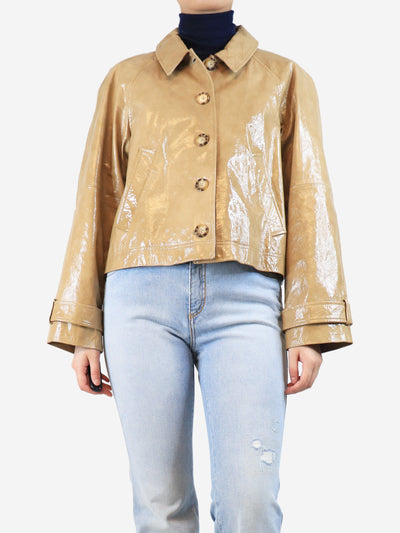 Brown patent Kian jacket - size XL Coats & Jackets Veronica Beard 