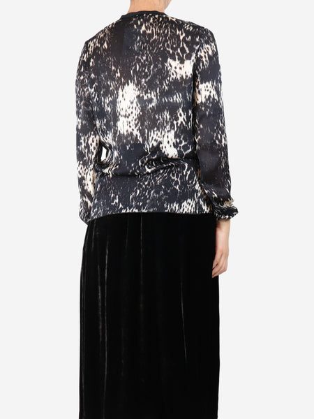 Black silk blouse - size UK 8 alternate image