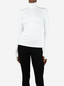 Burberry White half-zip athleisure top - size XS