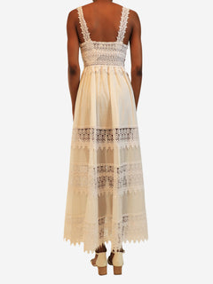 White lace-trim midi sundress - size S