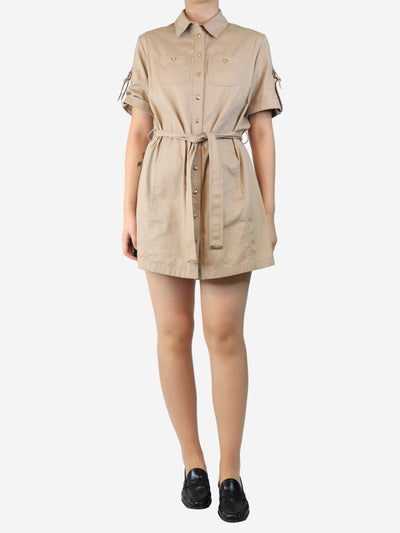 Khaki button down mini dress - size UK 10 Dresses Celine 