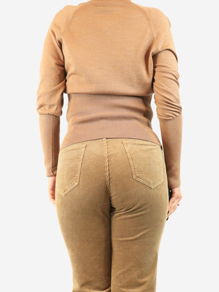 Brown roll-neck merino wool sweater - size M alternate image