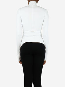 Burberry White half-zip athleisure top - size XS